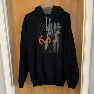 Realtree Black and Orange Graphic Hoodie XL